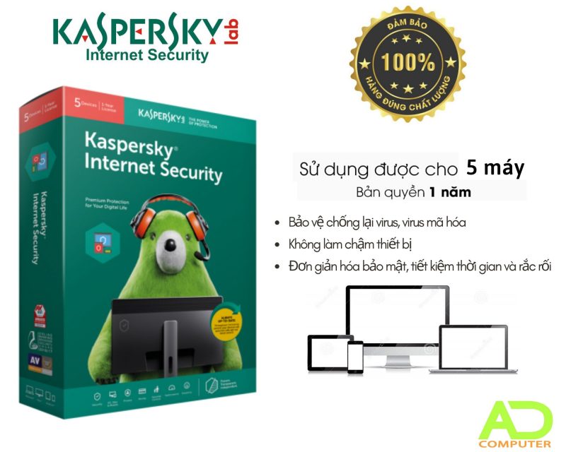 Phần mềm Kaspersky Internet Security 5Users/1 Năm (KIS5U)