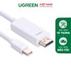 Cáp Mini DisplayPort (Thunderbolt) sang HDMI UGREEN MD101 Hỗ trợ độ phân giải 2k*4K@ dài 1.5m