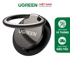 Giá đỡ điện thoại UGREEN LP133 – Dạng vòng nhẫn có thể đeo ngón tay đặt bàn dày 3mm – Tương thích rộng với các dòng điện thoại