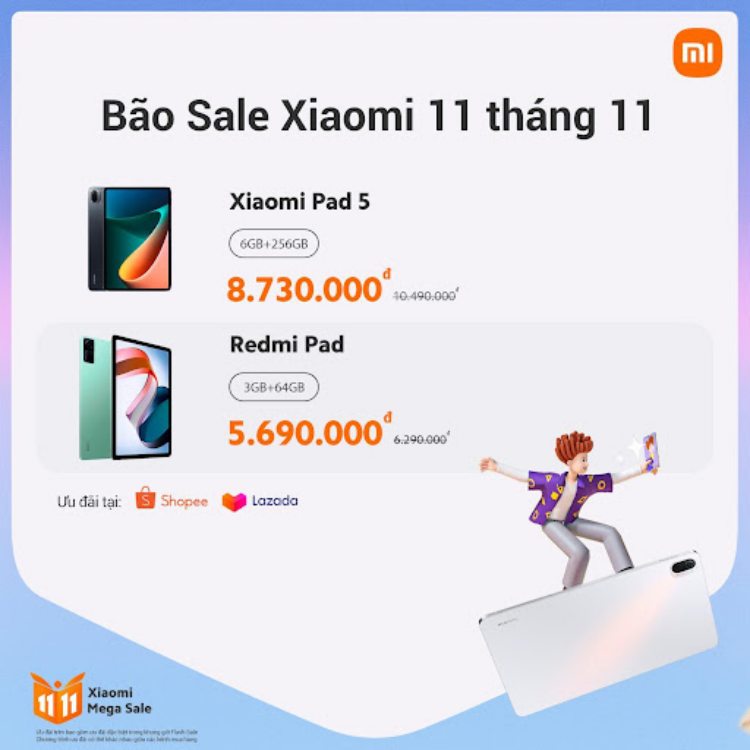 Bão sale Xiaomi 11.11 đổ bộ: Giảm sâu tới 3 triệu, đủ cả điện thoại, tablet, tai nghe lẫn tivi - Ảnh 2. Bão sale Xiaomi 11.11 đổ bộ: Giảm sâu tới 3 triệu, đủ cả điện thoại, tablet, tai nghe lẫn tivi - Ảnh 2.