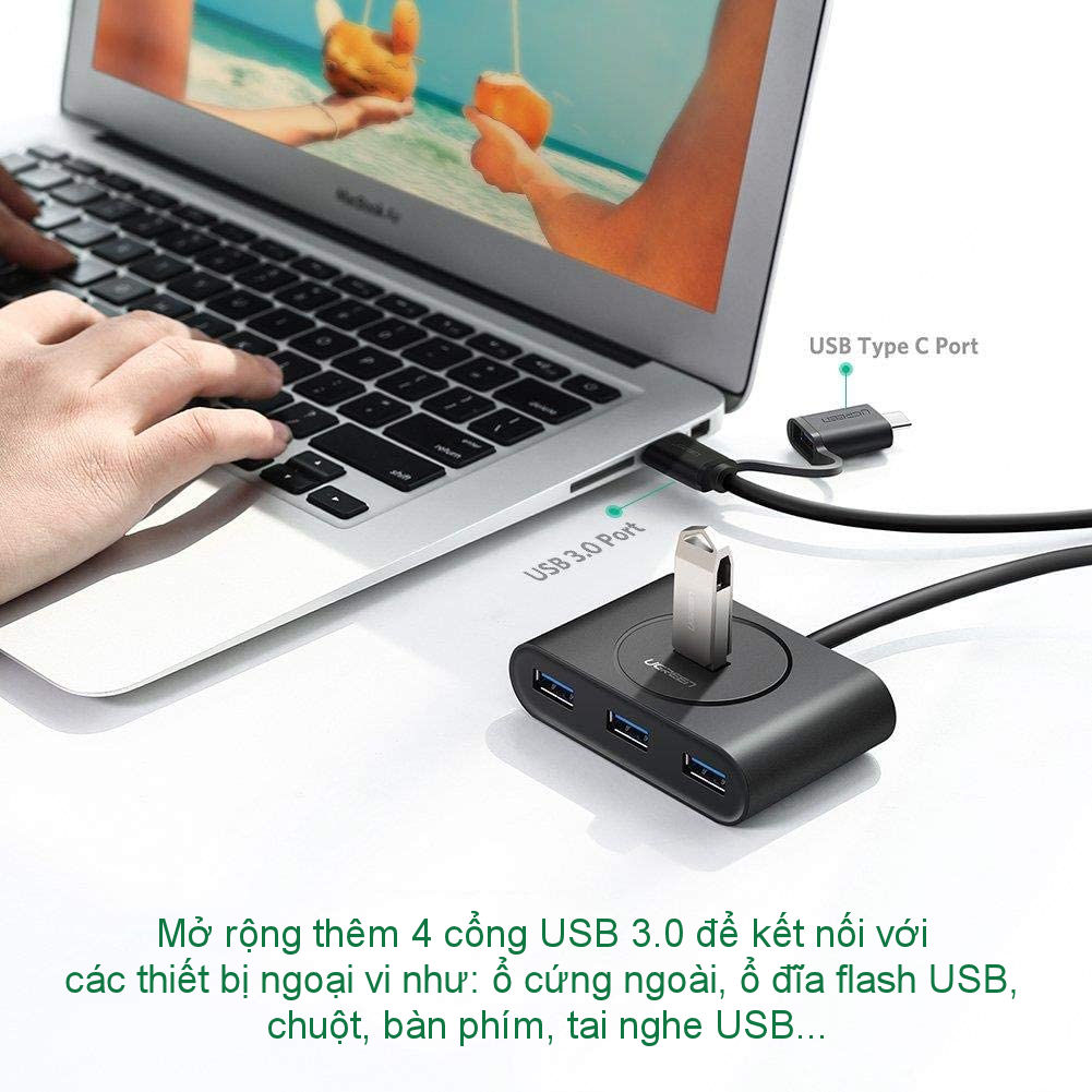 bo-chia-cong-usb-30-type-c-sang-4-cong-usb-30-ugreen-40850-toc-do-truyen-len-den-5gbps-den-led-hien-thi-hoat-dong-4