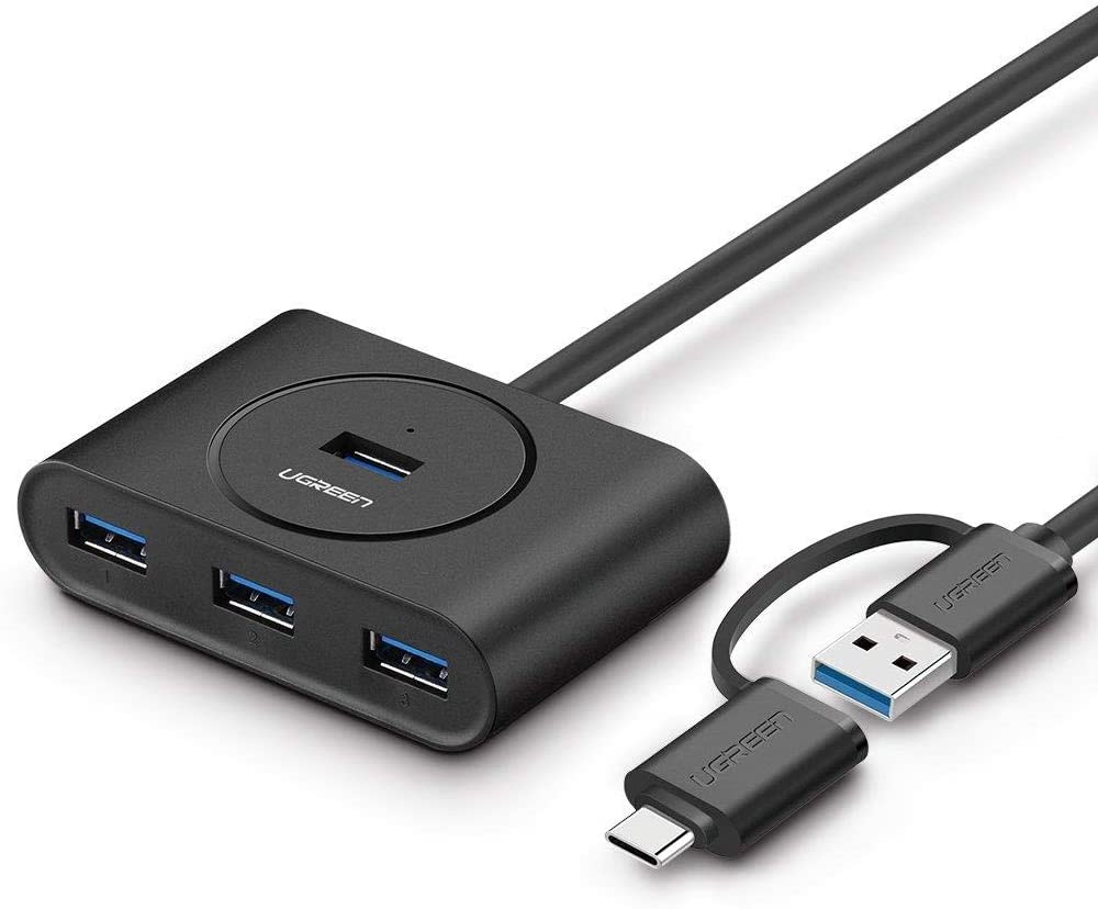 bo-chia-cong-usb-30-type-c-sang-4-cong-usb-30-ugreen-40850-toc-do-truyen-len-den-5gbps-den-led-hien-thi-hoat-dong