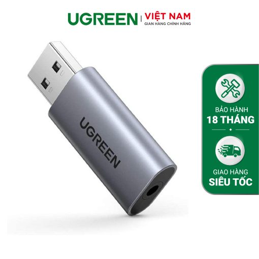 Bộ chuyển đổi âm thanh UGREEN CM383 Từ USB 2.0 sang 3.5mm - Hỗ trợ 2 trong 1 nghe và nói