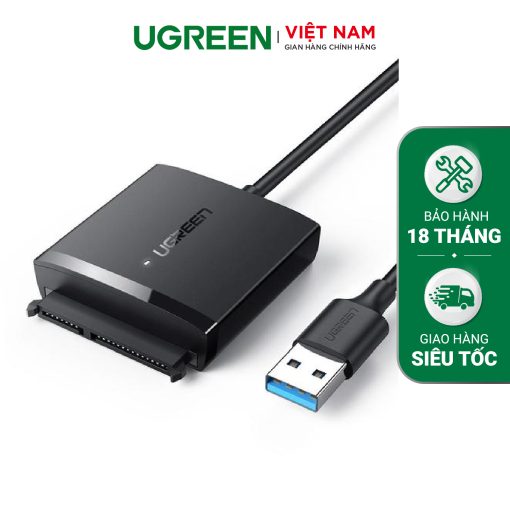 Bộ chuyển đổi ra ổ cứng và SSD SATA UGREEN CM257 Có nguồn DC 5.5mm - Tốc độ truyển tải lên đến 5Gbps