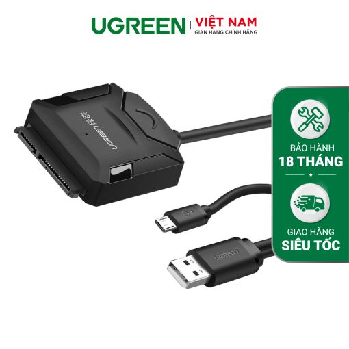 Bộ chuyển đổi USB 2.0 sang Sata 2.0 UGREEN 20216 Tích hợp OTG, 2,5 và 3,5