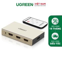 Bộ chuyển mạch HDMI UGREEN MM129 Chuyển 3 vào 1 và 5 vào 1 ra - Hỗ trợ độ phân giải 4K3D - Hỗ trợ Optical + Audio 3.5mm - 40369-3 vào 1 ra