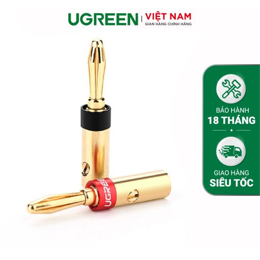 Bộ giắc cắm hình bắp chuối cho dây LOA/AMPLY mạ vàng 24k UGREEN 30513