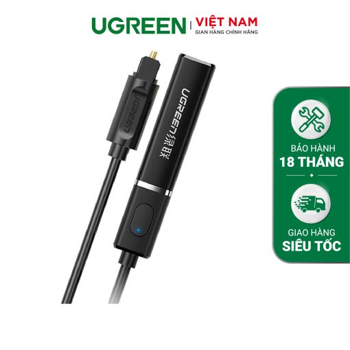 Bộ phát âm thanh Bluetooth 5.0 UGREEN CM150 - Cổng kết nối Optical, hỗ trợ âm thanh Hifi chất lượng cao - Đen