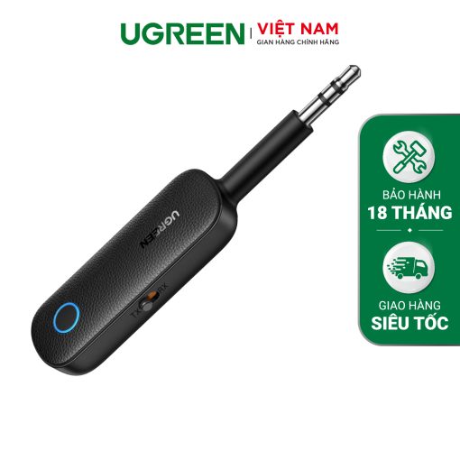 Bộ phát Bluetooth 5.0 Aux UGREEN CM403 - 2 chế độ TX, RX - Kèm nút chấp nhận/ từ chối cuộc gọi