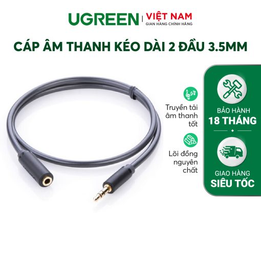 Cáp âm thanh kéo dài hai đầu chuẩn 3.5mm 1 đầu đực 1 đầu cái UGREEN AV124 - 3M-10785