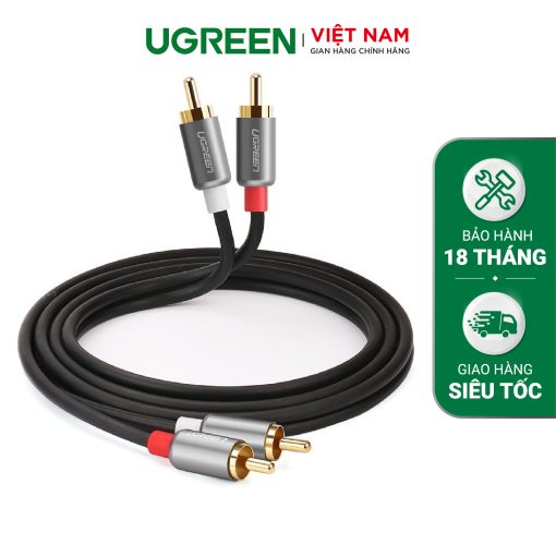 Cáp Audio 2 đầu RCA dài 0.5-5m UGREEN AV104 - 1.5M-10517