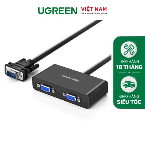 Cáp chia VGA 1 ra 2 UGREEN 40254 Hỗ trợ băng thông lên đến 250MHz