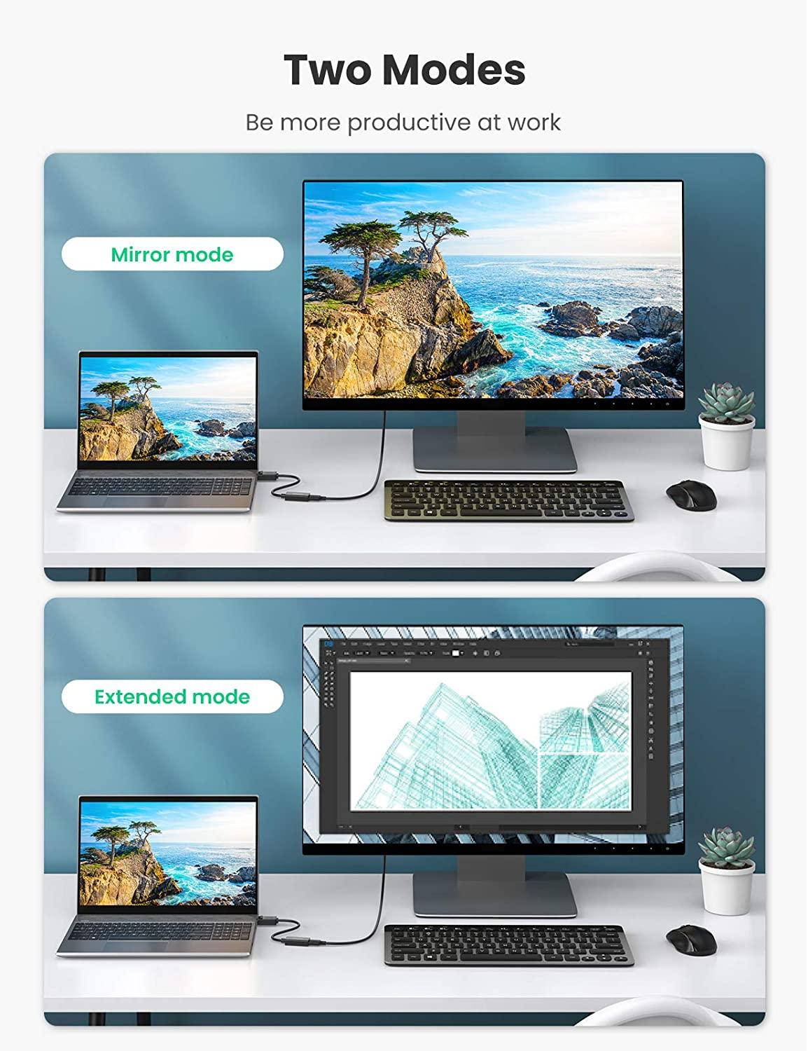 Cáp chuyển Displayport sang HDMI hai chế độ màn hình Cáp chuyển Displayport sang HDMI hai chế độ màn hình