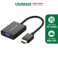 Cáp chuyển đổi HDMI sang VGA+3.5mm Audio+nguồn micro USB dài 15CM UGREEN MM102 40233