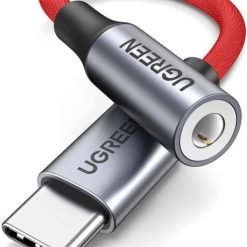 Cáp chuyển đổi Type C sang 3.5mm UGREEN 80154 - Chip DAC cho khả năng tương thích rộng - Truyền tải âm thanh Hifi chất lượng cao - đỏ bện-70859-USB-C sang 3.5mm