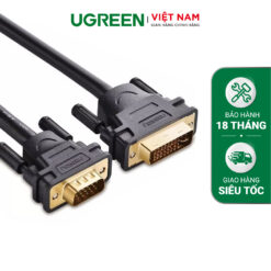Cáp chuyển DVI-I (24+5) sang cổng VGA dài từ 1-5m UGREEN DV102 - 2m-đen