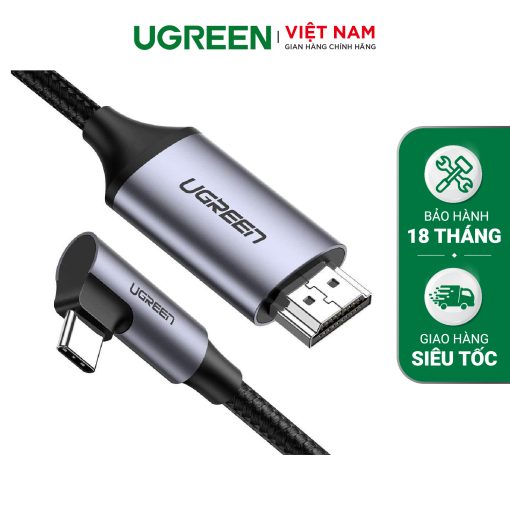 Cáp chuyển Type-C sang HDMI UGREEN MM142 - Hỗ trợ độ phân giải 4K,2K@60Hz - Lõi đồng nguyên chất, khả năng tương thích rộng - ghi xám-1.5m-50570