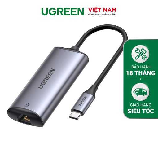 Cáp chuyển Type-C sang LAN Ugreen CM275 - Tốc độ truyền lên đến 2500Mbps - Vỏ hợp kim tản nhiệt tốt, khảt năng tương thích rộng