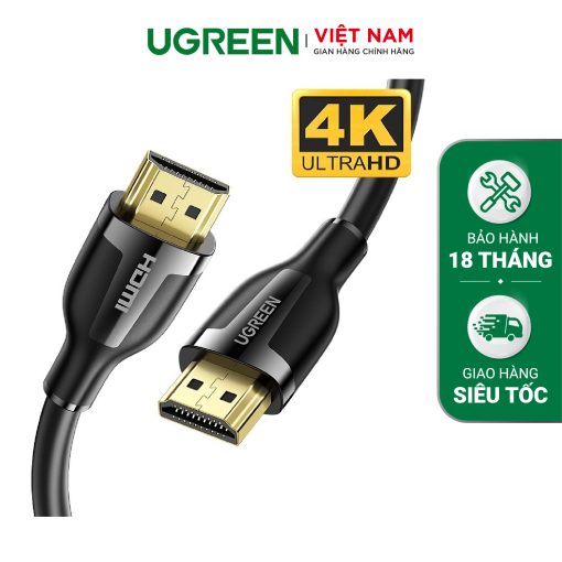 Cáp HDMI 2.0 UGREEN ED030 - Độ phân giải 4K@60Hz hỗ trợ ARC - Dài 1-2m - 2m-đen