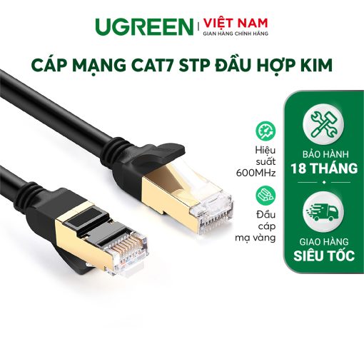 Cáp mạng 2 đầu đúc bọc hợp kim Cat7 STP Dài 10M UGREEN NW107 11273