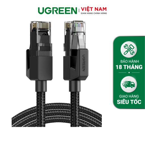 Cáp mạng Cat6 UGREEN NW135 - Hỗ trợ truyền dữ liệu lên đến 1000Mbps - Lõi đồng nguyên chất, vỏ bện nylon - màu đen - bên-Khác-70682-5