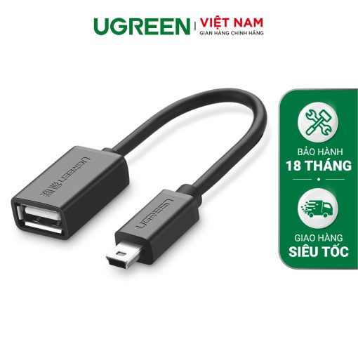 Cáp OTG Mini USB 2.0 UGREEN US249 - Lõi đồng nguyên chất, tốc độ truyền tải cao