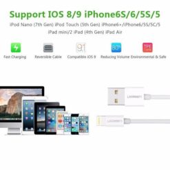 Cáp sạc cho iPad/iPod/iPhone 11/Pro 1 /XS/XS/Max/X/8/7/6/5s... dài từ 0.25-2m đạt chuẩn chứng nhận MFi của Apple UGREEN US155