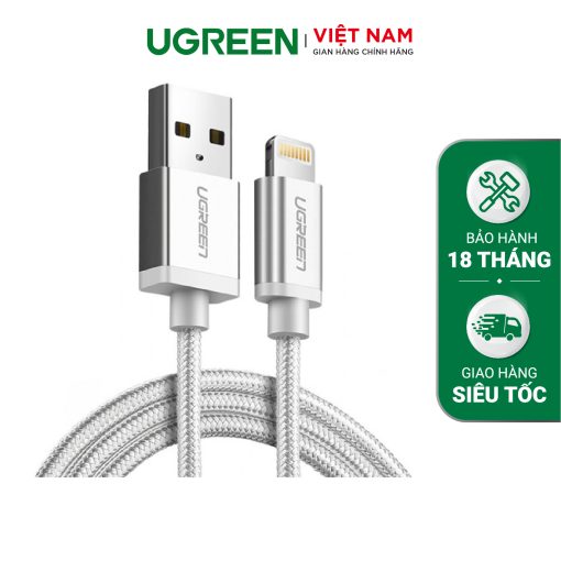 Cáp sạc iPhone UGREEN US291 Sạc nhanh dòng 2.4A - Cổng Lightning cho iPhone/ iPad chuẩn Mfi