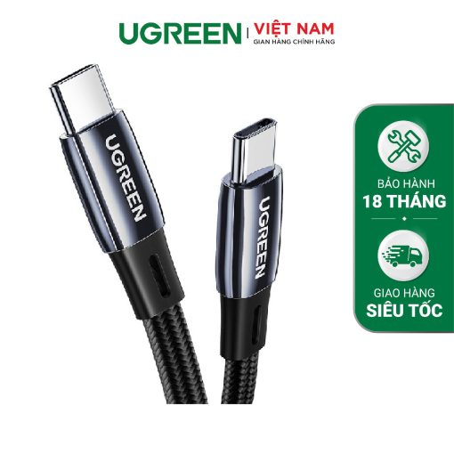 Cáp sạc nhanh Type C PD60W UGREEN US331 - Sạc nhanh chuẩn QC 4.0 - Tốc độ truyền tải lên đến 480Mbps - Tương thích điện thoại Xiaomi / Samsung / Macbook / iPad,… - Đen-2m-10969-Type C