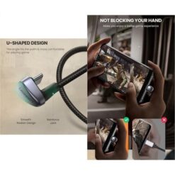 Cáp sạc nhanh Type-C UGREEN US311 Sạc nhanh 18W QC 3.0 - Đầu chữ U chống gập gãy