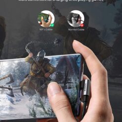 Cáp sạc Type C UGREEN US176 - Đầu bẻ góc 90 độ chống gập gãy -Dây bện dài 0.5-2m