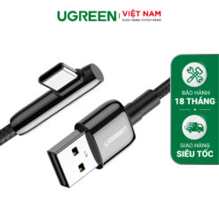 Cáp sạc Type-C UGREEN US313 Sạc nhanh QC 2.0 3.0 Dòng 3A - Đầu vẻ vuông góc chống gập gãy - 2m