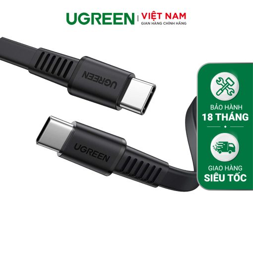 Cáp sạc Type-C UGREEN US332 - Tốc độ truyền tải 480Mbps dài 0.5-1m - Hãng phân phối chính hãng - Bảo hành 18 tháng - 70637 - 2m đen dẹt