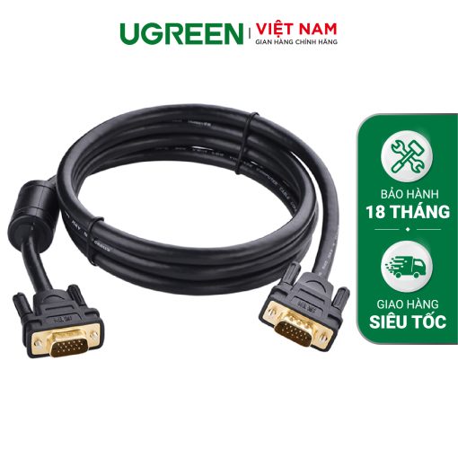 Cáp tín hiệu DVI-D (24+1) 2 đầu đực dài từ 1-30m UGREEN DV101 - 1m-đen