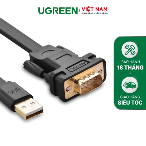 Cáp USB 2.0 sang cáp COM RS232 dài 2m UGREEN CR107 20218 - 1m