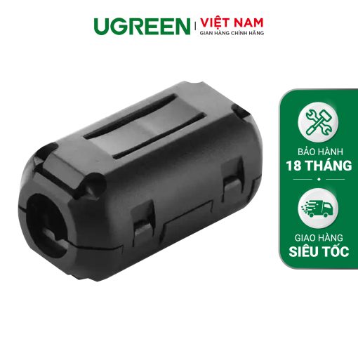 Đầu bọc chống nhiễu điện từ cho dây cáp đường kính 5.5mm và 7.3mm Lọc dòng Core ZJ301 UGREEN 20305 20306 - 20306-7.3mm-đen