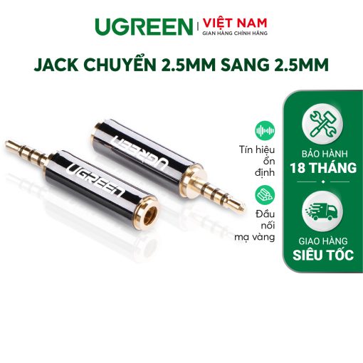 Đầu chuyển đổi 2.5mm đực sang 3.5mm cái dài 25mm UGREEN 20501