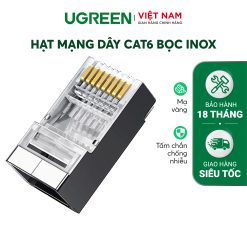 Đầu (hạt) bấm mạng RJ45 cho dây CAT6 bọc inox chống nhiễu UGREEN NW111 - 100chiếc-Inox