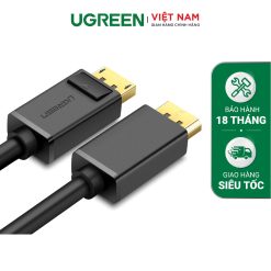 Dây cáp DisplayPort 2 đầu đực tốc độ 21.6Gbps dài 1-5M UGREEN DP102- Hàng phân phối chính hãng - Bảo hành 18 tháng - 1.5m-10245