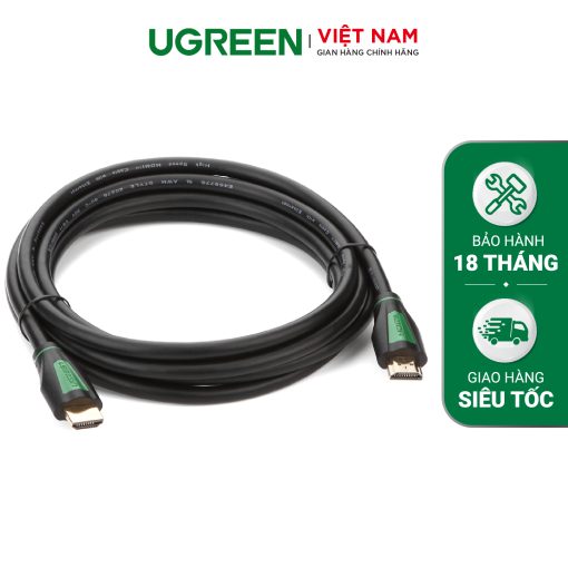 Dây cáp HDMI 2.0 4K/60Hz UGREEN HD116 thuần đồng khử Oxy hóa, dài 0.5m 1m 2m 3m - Tương thícmartTV, đầu DVD, Set top box, máy chiếuh với S - Dài 3m-Màu đen