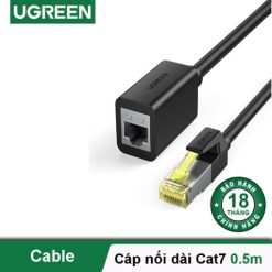 Dây cáp mạng Cat7 nối dài UGREEN NW148 - Hỗ trợ tốc độ truyền lên đến 10Gbps - Lõi đồng nguyên cất, chân tiếp xúc mạ vàng - Tuổi thọ cao, shống suy hao tín hiệu - 80410 0.5m