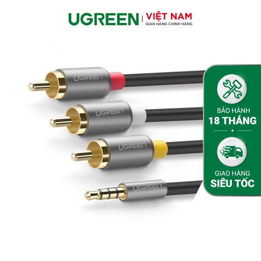 Dây chuyển đổi 3.5mm sang AV màu đen UGREEN AV138