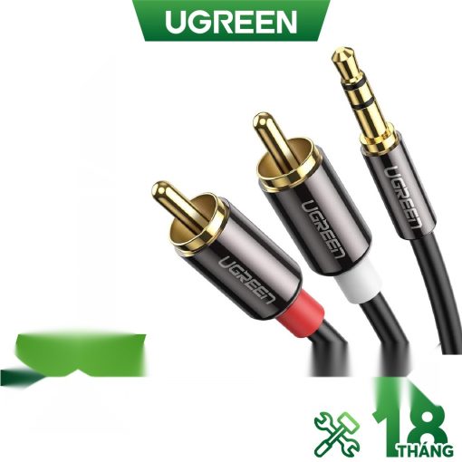 Dây chuyển đổi âm thanh 3.5mm ra 2 RCA(Hoa sen) - Đầu tiếp xúc mạ vàng 24K - Truyền tải tín hiệu tốt, không suy hao