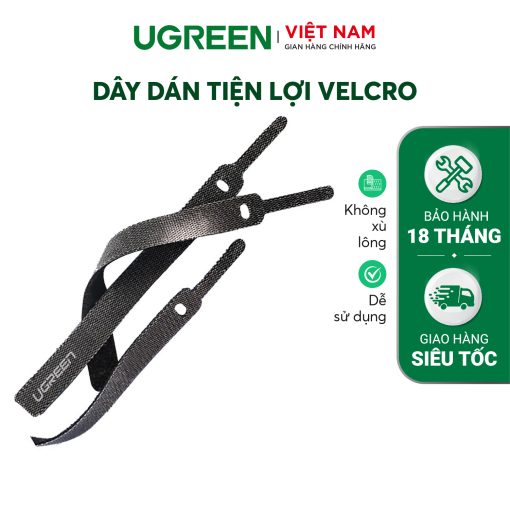 Dây dán Ugreen tiên lợi Velcro làm gọn dây sạc dây tai nghe dây máy tính Ugreen 50370