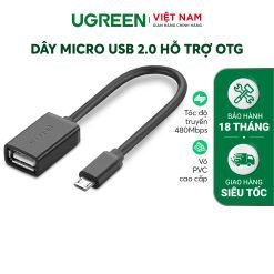 Dây Micro USB 2.0 OTG dạng tròn dài 12cm UGREEN US133