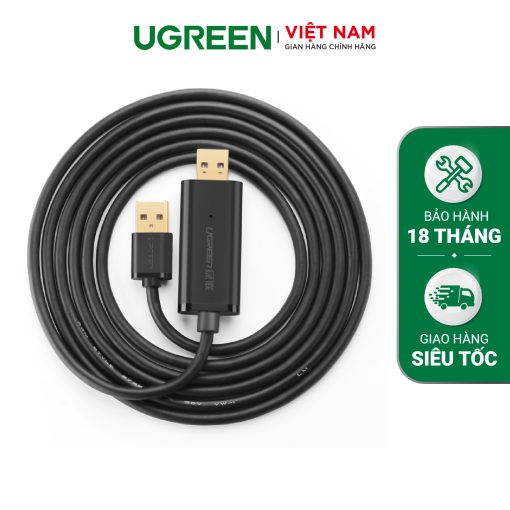 Dây USB 2.0 (Data Link) truyền dữ liệu giữa các máy tính dài 2-3M UGREEN US166 20226 (Đen) - Đen