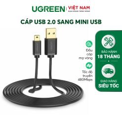 Dây USB 2.0 sang Mini USB dài từ 025-3M UGREEN US132 - 2-Đen