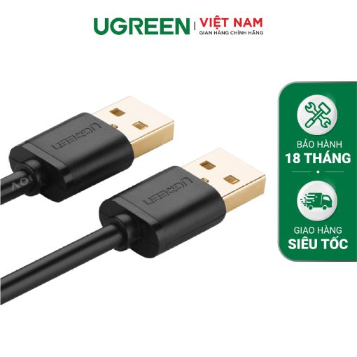 Dây USB 2.0 UGREEN US102 Đầu mạ vàng 2 đầu đực dài 0.25M