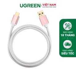 Dây USB 3.0 đầu đực sang USB type C đầu đực chính hãng UGREEN US187 30538 (màu hồng)(Hồng)