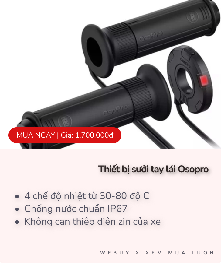 Thiết bị này có thể sưởi ấm tay lái xe máy, là “cứu cánh” cho mùa đông không lạnh - Ảnh 3. Thiết bị này có thể sưởi ấm tay lái xe máy, là “cứu cánh” cho mùa đông không lạnh - Ảnh 3.